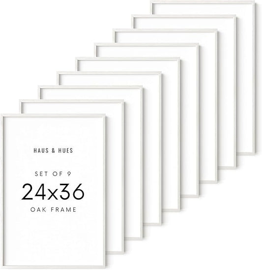 HAUS AND HUES Standalone White Oak Frames Set of 9-24x36