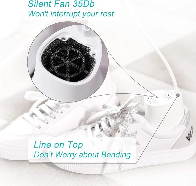Shoe Dryer and Deodorizer with Timer - Shoes Boots Socks Gloves Dryer Warmer, Adult-Foot-Shaped | No Noise | Strong Wire | US Plug (PM20)