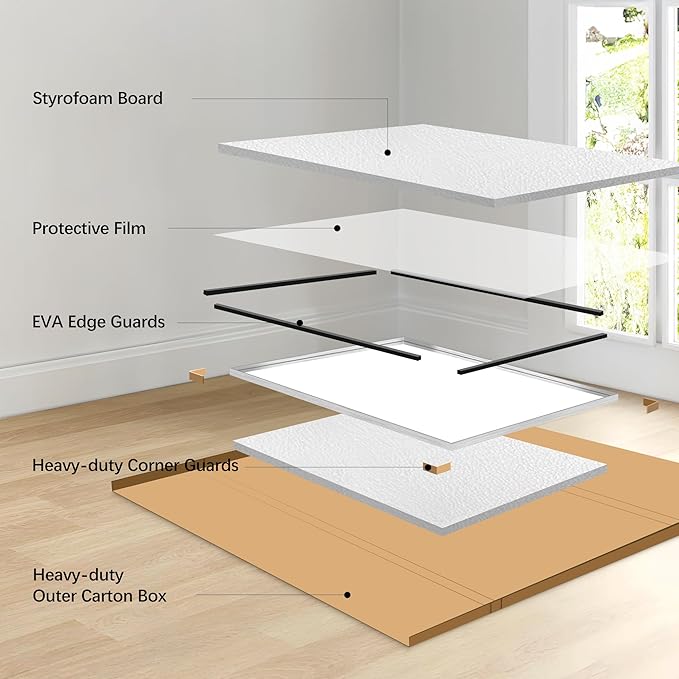 Silver Bathroom Mirror, 30x30 Inch Rectangular Framed Mirror, Large Wall Mounted Bathroom Vanity Mirror Over Sink for Bedroom,Restroom, Living Room, Hangs Vertically or Horizontally