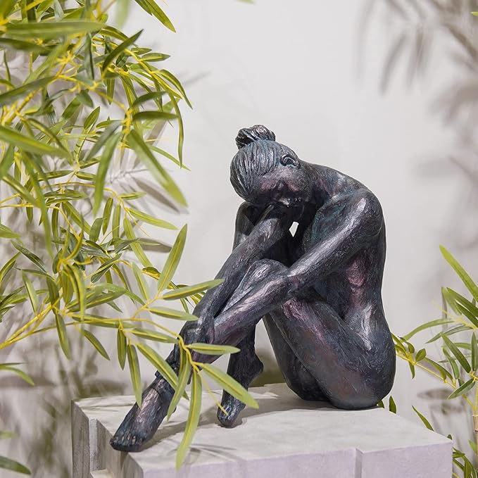 Guichifun Yoga Dancer Statue Home Decoration - Resin Bronze Sculpture Modern Creative Home Garden Statue Handicrafts Art Ware Home Décor Office Room or Outdoor Garden Gifts 16.3 x 7.15 x 13.9 Inch