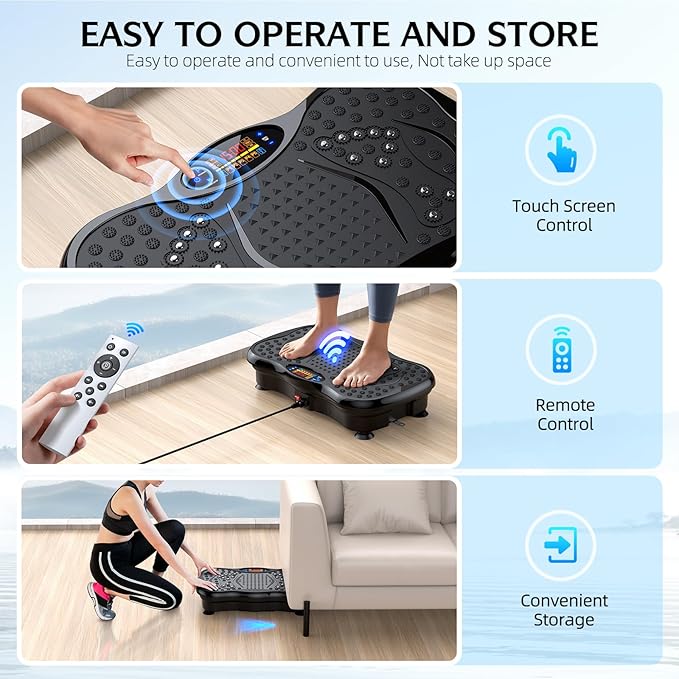 Vibration Plate Exercise Machine, Lymphatic Drainage Machine for Weight Loss, Lymphatic Drainage & Muscle Recovery, Multiple Speeds with Bluetooth & Remote, Max User Weight 330lbs