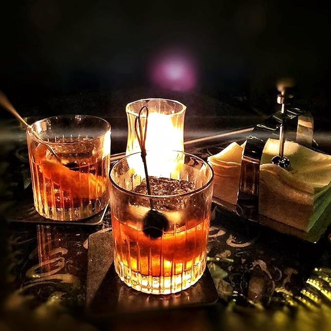 Whiskey Glasses Set of 4,Lead-Free Crystal Old Fashioned Glass,300ml Rocks Glass Tumblers for Drinking Bourbon,Cognac,Irish Whisky,Whiskey Gifts for Men