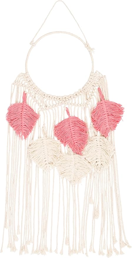 Mark&Day Wall Hanging, Tosens Bohemian/Global Farmhouse Bright Pink Tapestry Wall Hanging for Living Room, Bedroom, Office or Kitchen (32"H x 11"W)