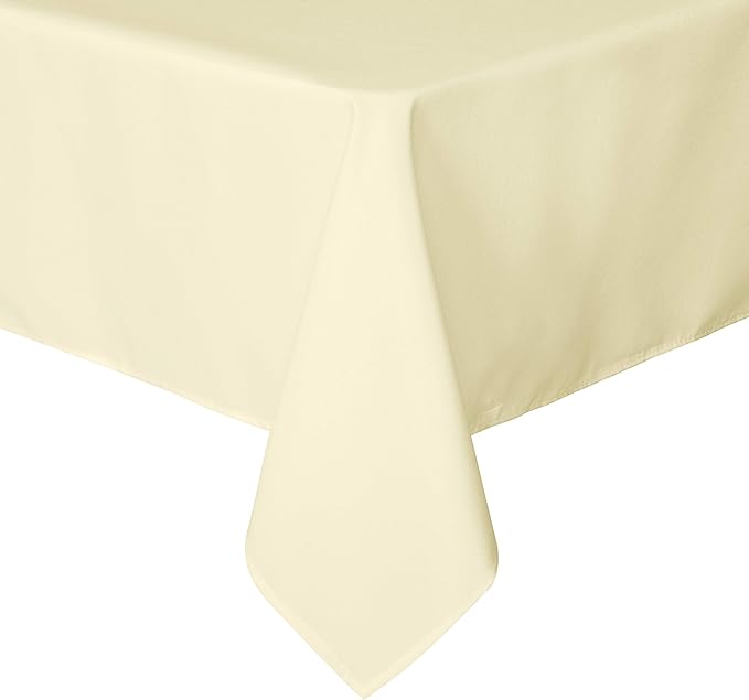 sancua Rectangle Tablecloth - 70 x 108 Inch - Stain and Wrinkle Resistant Washable Polyester Table Cloth, Decorative Fabric Table Cover for Dining Tables, Buffet Parties and Camping, Beige