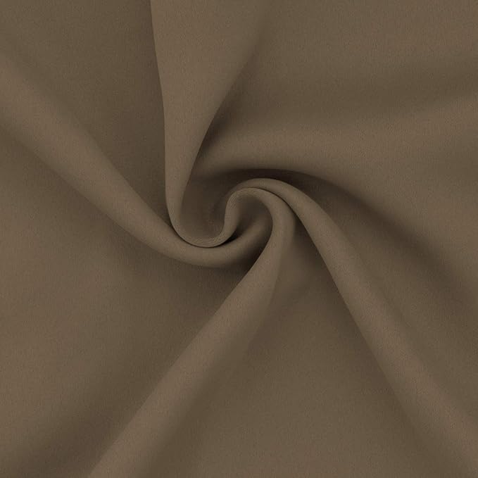 Easy-Going Blackout Curtains for Bedroom, Solid Thermal Insulated Grommet and Noise Reduction Window Drapes, Room Darkening Curtains for Living Room, 2 Panels (52x96 in,Natural)