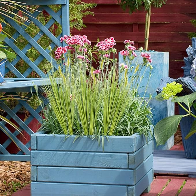 Melorca&Guilla Artificial Plants 6PCS 27“ Fake Tall Onion Grass Faux Plant,Artificial Grass Greenery Shrubs Bushes for Garden Porch Window Box Shop Office Home Décor