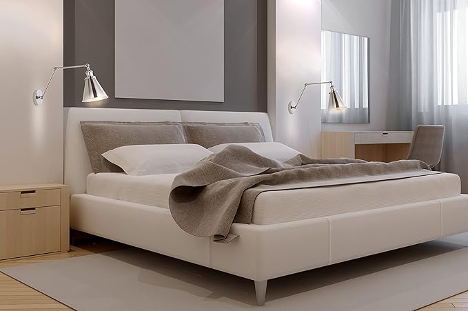 JONATHAN Y JYL7460A Rover 7" Farmhouse Industrial Adjustable Arm Metal LED Wall Sconce Rustic Bohemian 2700K LED 4W Bulb for Entryway Lobby Kitchen Bathroom Bedroom Living Room Hallway, Chrome