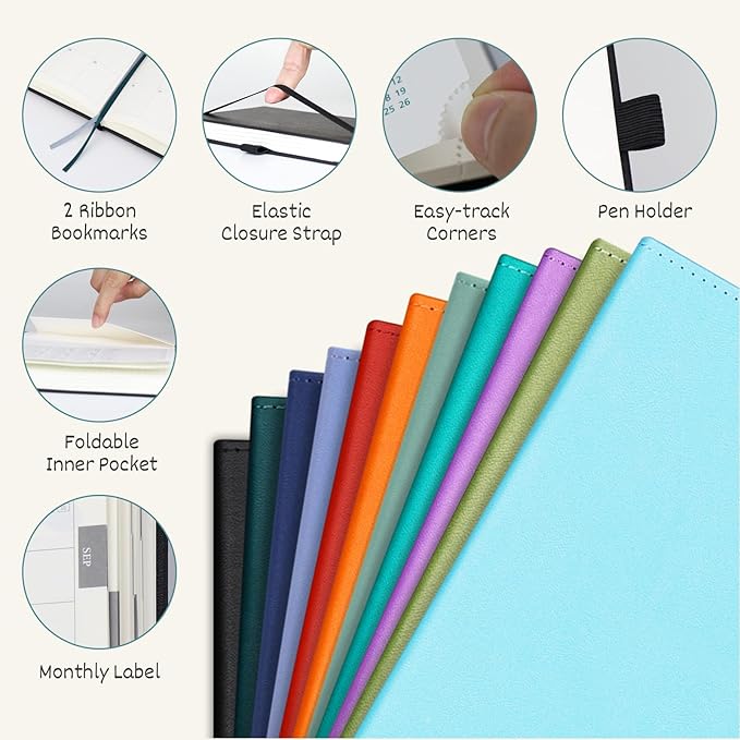 BEZEND Pocket Planner 2025-2026 Weekly and Monthly, 3.5" x 6" Academic Planner (Jul 25-Dec 26) 18-Month Mid-Year Calendar Book, Storage Pocket, Pen Holder, PU Leather Hardcover - Lavender