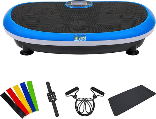 Vibration Plate Exercise Machine Workout Vibration Fitness Platform with Resistance Loops and Resistance Band, 2D, 3D or 4D