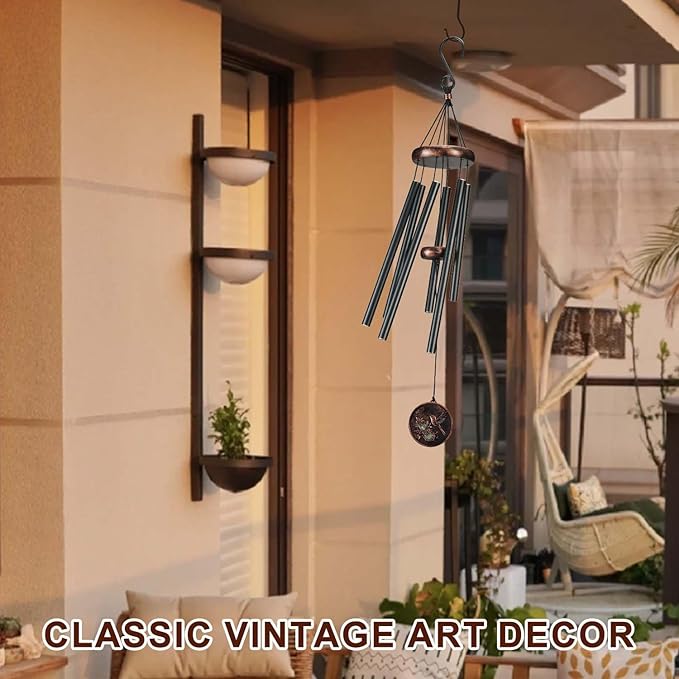 Wind Chimes for Outside, Hummingbird Deep Tone Vintage Wind Chime Outdoor Clearance, Sympathy/Memorial/Festivals/Birthday Gift for Mom Dad Grandma, Home Garden Patio Decor (32" Hummingbird)