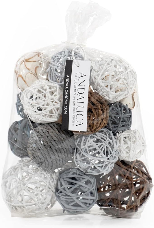 ANDALUCA Decorative Balls Vase Filler Bag with Orbs, Balls (Grey)