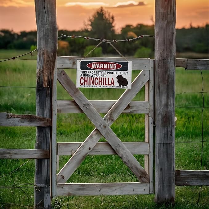 Warning Sign, Chinchilla Warning Wood Plaque Sign, Funny Door Signs, Decorative Wood Hanging Suspension Plaque, Farmhouse Wooden Wall Decor, Outdoor Hanging Wooden Signs
