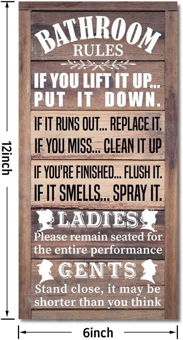 Rustic Bathroom Decor, Western Bathrooms Decors, Funny Bathroom Signs Wall Decor, Country Bathrooms Decors