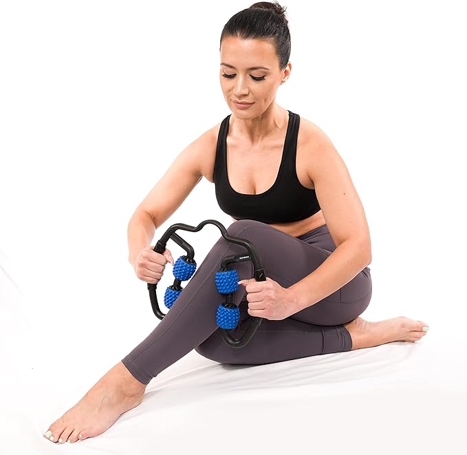 Body Back Trigger Point Pressure Roller Massager for Forearm, Elbow, Hand, Arm, and Leg. Deep Tissue Handheld Self Massager for Tennis Elbow, Golfers, Athletes Myofascial Release