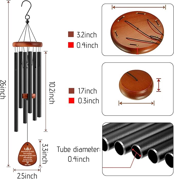 Personalized Pet Memorial Wind Chimes - Dog Memorial Gifts for Loss of Dog,Dogs Remembrance Bereavement Gift,Custom Pet Loss Sympathy Gifts in Memory of Dogs Cats (Design 1)
