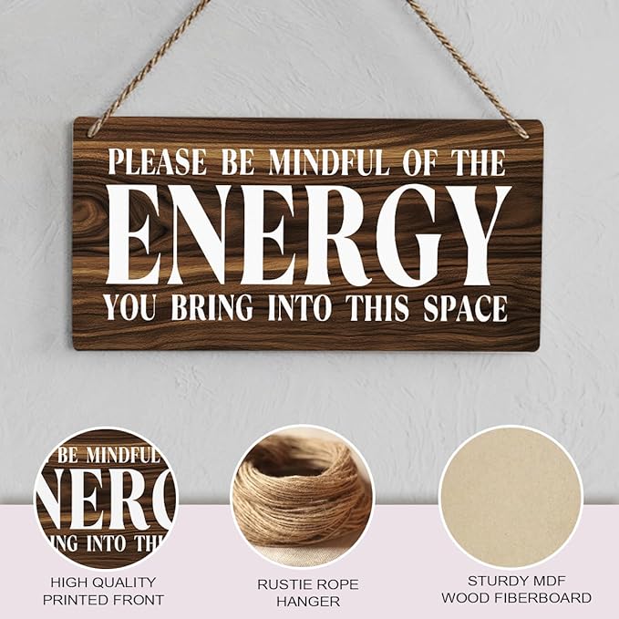 Inspirational Zen Wall Art, Positive Affirmations Wall Decor, Meditation Room Decor Spa Decor Spiritual Wall Art Decor Hanging Sign Wood Plaque Block for Home Office Bathroom Bedroom