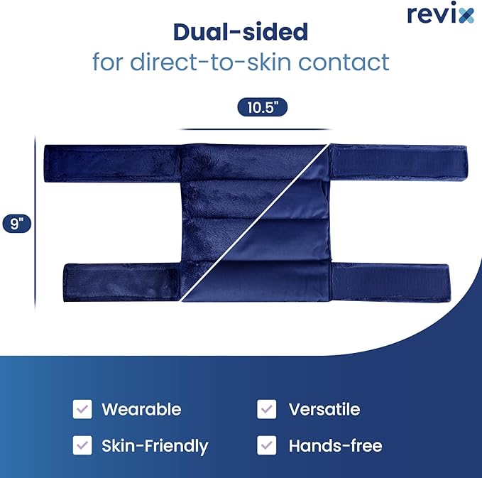 REVIX Microwavable Knee Heating Pad, Heated Wrap with Moist Heat for Elbow & Joint Support, Reusable Hot or Cold Compress for Women & Men