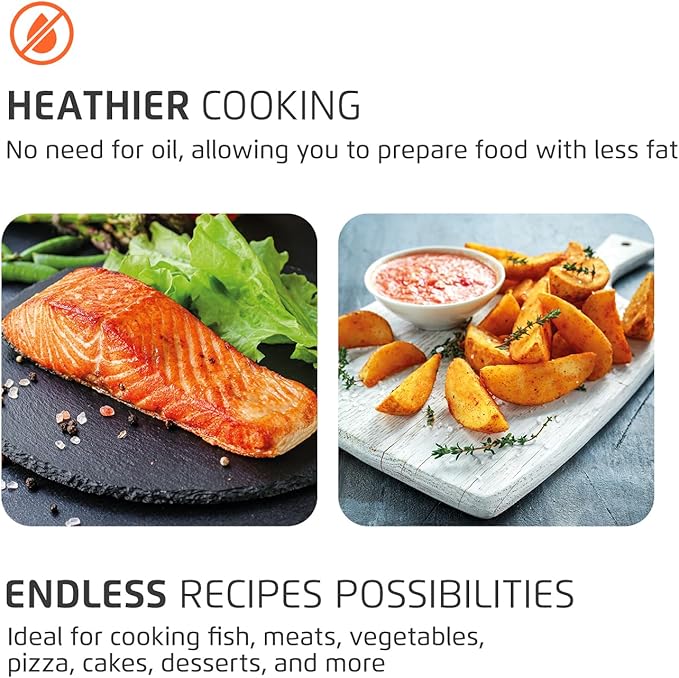 Air Fryer Oven 1800W, 12.7QT Capacity, Touchscreen Panel, Automatic Shut-Off – Black & Stainless Steel – Mondial