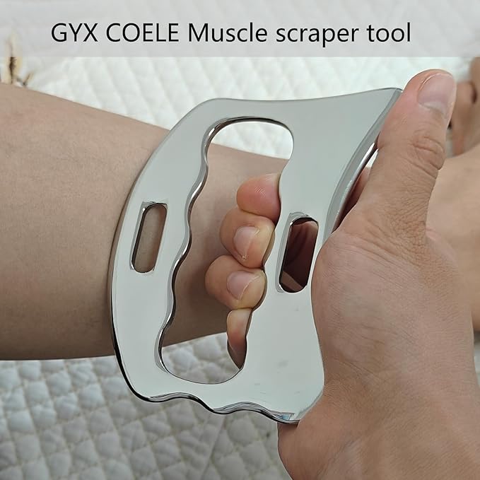 Stainless Steel Muscle Scraper Tool Set, 4-Piece Professional Scraping Tool Physical Therapy Kit with Carrying Case