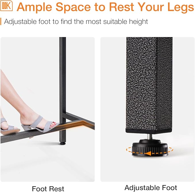 ODK 39 Inch Outdoor Bar Table, Patio Counter Bar Height Table with Weather Resistant Waterproof Top for Hot Tub Garden, Yard, Balcony, Poolside, Indoor (Black)