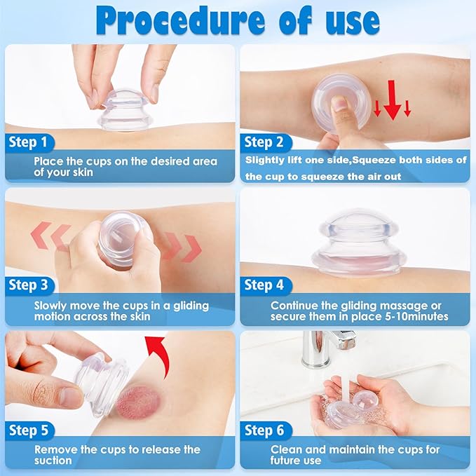 7Pcs Cupping Therapy Set-Professional Silicone Cupping, Suitable for Facial Body Massage/Deep Myofascial Release/Pain Relief/Muscle Relaxation & More (Purple,7pcs)