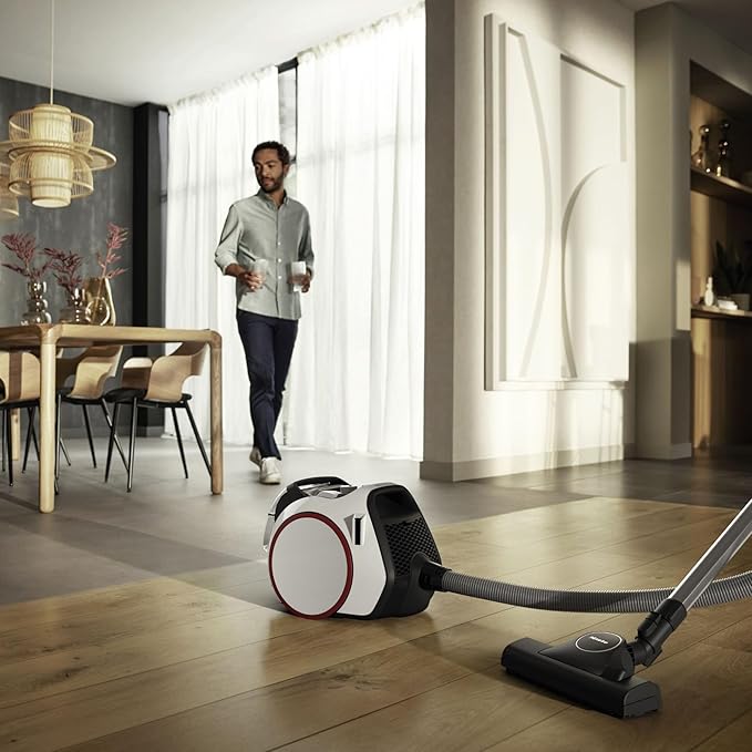 Miele Boost CX1 PowerLine SNRF0 Bagless Canister Vacuum Cleaner in Lotus White, Compact