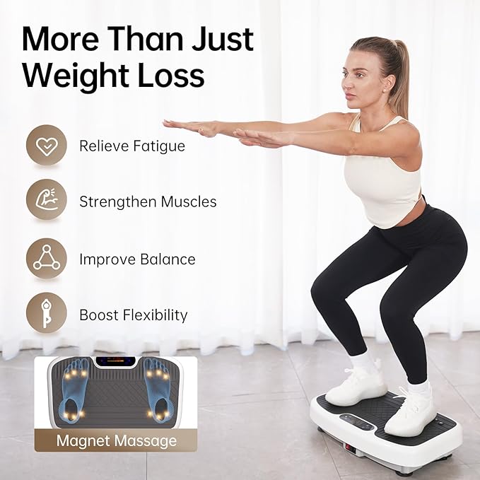 YAMO Vibration Plate Exercise Machine, Vibrating Plate for Lymphatic Drainage & Weight Loss, 350lbs Capacity Whole Body Shaking Workout Fitness Platform