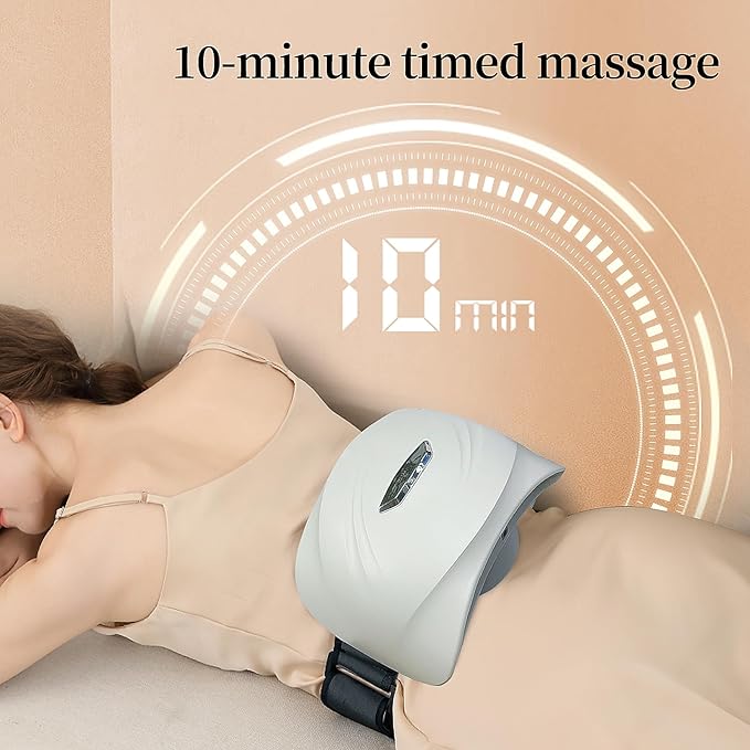Intelligent Heated Massage Belt, Multi-Function Kneading Massager with Red Light Therapy, Natural Stone Massage for Waist and Abdomen