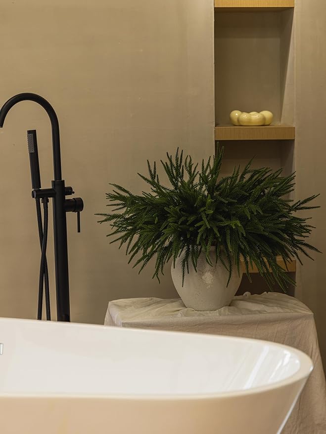 MISSPIN 12 Pcs 21.5 Inches Christmas Norfolk Pine Branches, Norfolk Pine Artificial Christmas Branches DIY Crafts Faux Pine Branches for Xmas Indoor Outdoor Home Decor