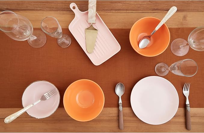 Solino Home Linen Cinnamon Table Runner 144 Inches Long - 100% Pure Linen Extra Long Table Runner 14 x 144 Inch for Fall, Autumn, Halloween, Thanksgiving - Fete