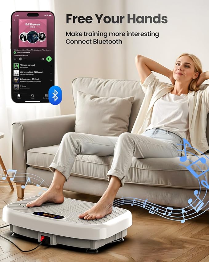 Vibration Plate Exercise Machine, Vibration Plate Platform for Lymphatic Drainage, 200 Adjustable Speeds Power Shaping Vibrating Plate Helps Weight Loss, Shaping, Max Weight 450 Lbs