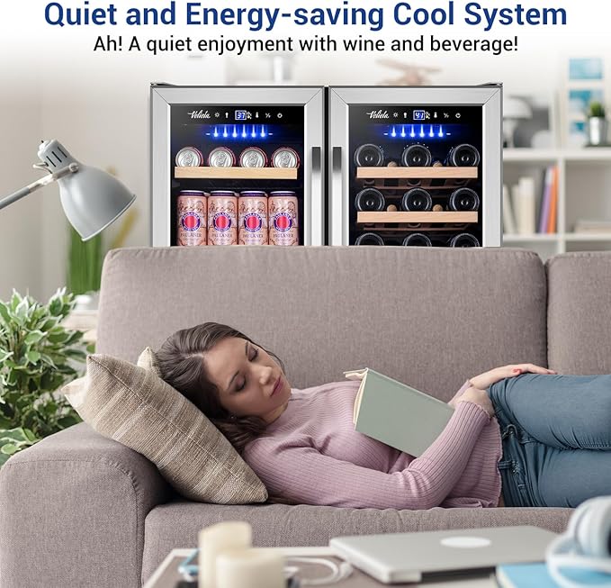 Wine and Beverage Refrigerator 30 Inch, Upgrade Dual Zone Wine Cooler, 30'' Wine beverage Fridge Built in or Freestanding Under Counter Large Capacity Glass Door Advanced Cooling System