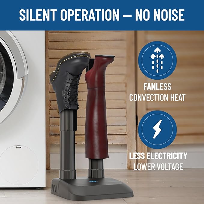 Everlasting Comfort Silent Convection Boot Dryer for Work Boots, Boot Warmer, Energy-Efficient with Fanless Feature to Reduce Smell - Ideal for Sneakers, Cleats & Winter Gear, Ski Boot, Gloves & Shoe