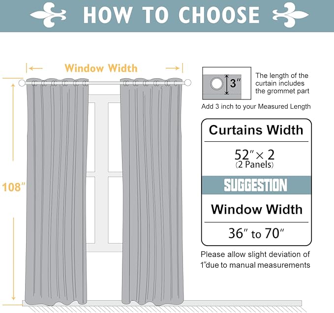 ChrisDowa Blackout Curtains 108 inches Long for Bedroom - 2 Panels Set Grommet Thermal Insulated Room Darkening Curtains for Living Room (Aqua, 52 x 108 Inch)