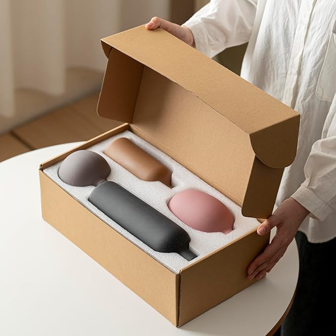 Modern Ceramic Vase Set, Neutral Colors, Decorative Vases for Home Shelf Decor, 4 Piece Collection (Black Mix Set 4)