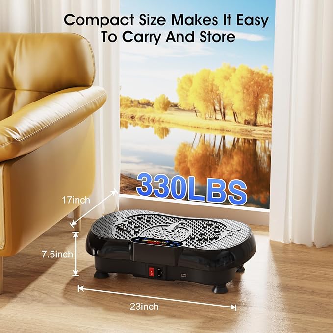 Vibration Plate Exercise Machine, 180 Speed Levels Vibration Plate for Lymphatic Drainage, Whole Body Workout Vibrating Fitness Platform, Effective for Weight Loss, Shaping, Toning & Wellness
