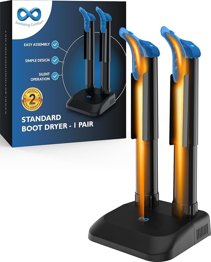 Everlasting Comfort Silent Convection Boot Dryer for Work Boots, Boot Warmer, Energy-Efficient with Fanless Feature to Reduce Smell - Ideal for Sneakers, Cleats & Winter Gear, Ski Boot, Gloves & Shoe