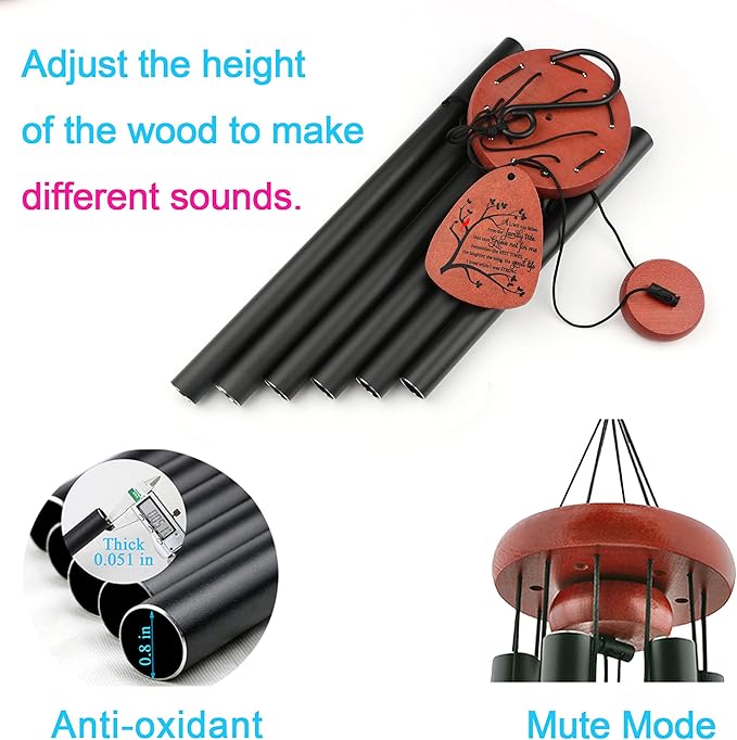 Memgift Memorial Wind Chimes for Outside Sympathy Gifts for Loss of Loved One Cardinal Wind Chimes for Outside Outdoors Bereavement/Funeral Gifts for Loss of Mom Dad