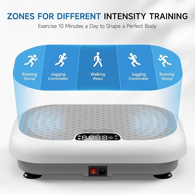 Vibration Plate Exercise Machine Weight Loss, Full Body Shaker Workout Vibration Plates Lymphatic Drainage, Stand Shake Vibrating Plate for Women Men 450 Lbs Capacity Fitness Platform