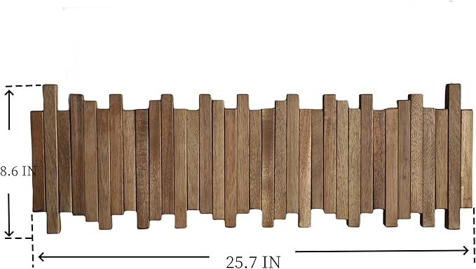 Natural Wood Wall Mounted Piano Coat Rack| Coat Rack Wall Mount| Flip Down Wall Hook Rack 7 Hooks| Entryway Wall Art Hook,Made of Acacia Wood (Wood Wax Oil staining Light Brown).
