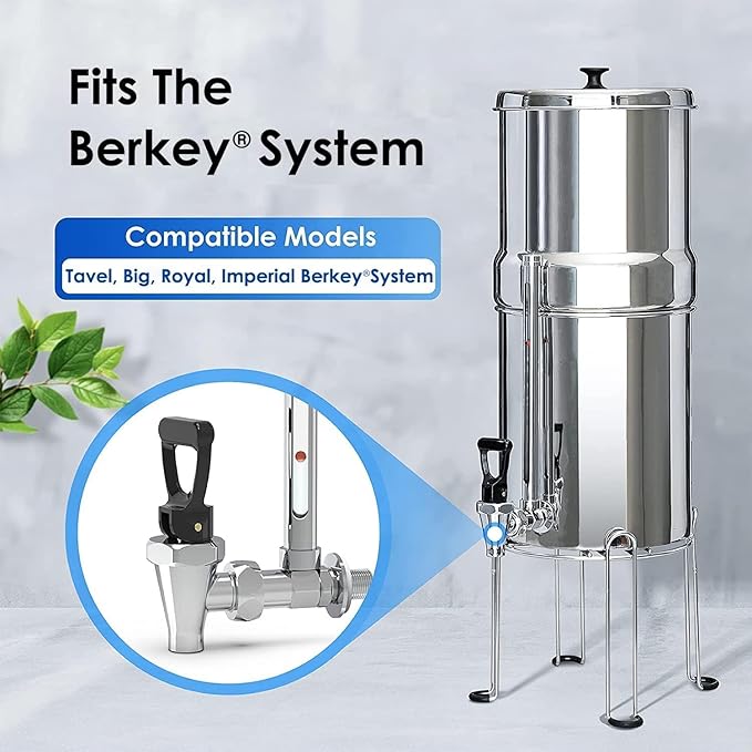 Waterdrop Sight Glass Spigot, Replacement for The Berkey® Gravity-Fed Water Filtration System, Clear View Water Level with Red Floating Ball, Durable Metal Material