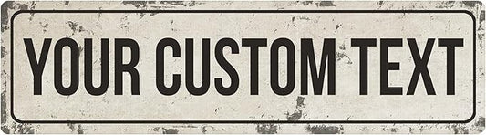 Rustic Custom Metal Sign - Custom Sign for Indoor or Outdoor Use (Rustic Tan Border)