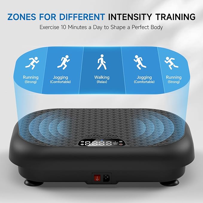 Vibration Plate Exercise Machine Weight Loss, Full Body Shaker Workout Vibration Plates Lymphatic Drainage, Stand Shake Vibrating Plate for Women Men 450 Lbs Capacity Fitness Platform