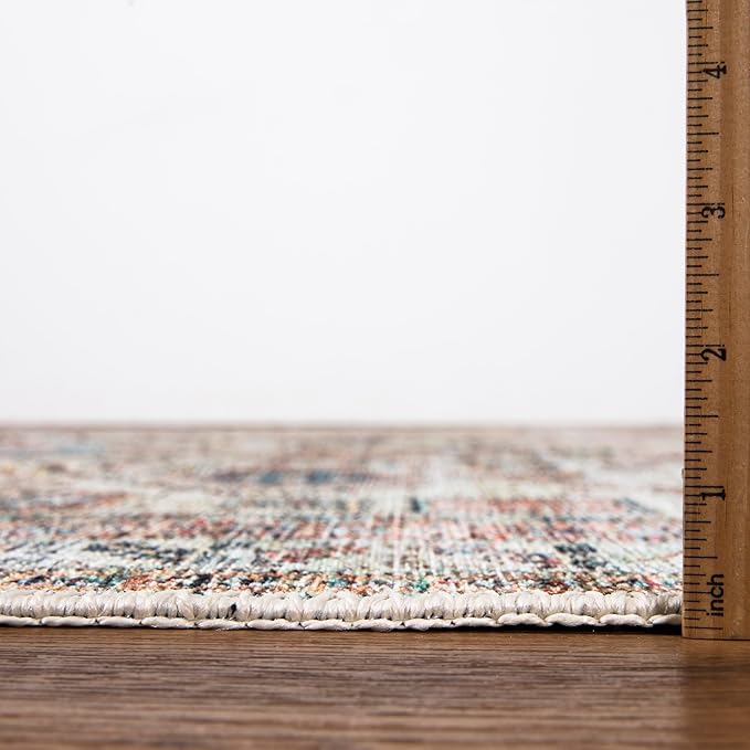 Keen Home Design 6x9 Rug - Machine Washable Area Rug with Non-Slip Backing, Ideal for Living Room, Dining Room, Bedroom - Vintage, Easy Clean, Durable, Low Pile Rug - (6' x 9')