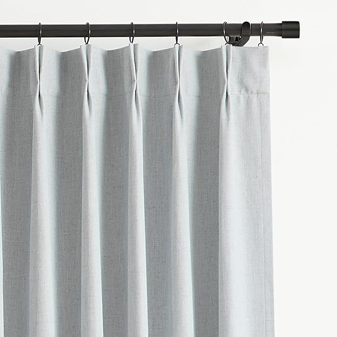 Vision Home Blue Fog Pinch Pleated Full Blackout Curtains Linen Blended Room Darkening Window Curtains 102 inch for Living Room Bedroom Thermal Insulated Pinch Pleat Drapes with Hooks 60" Wx102 Lx1