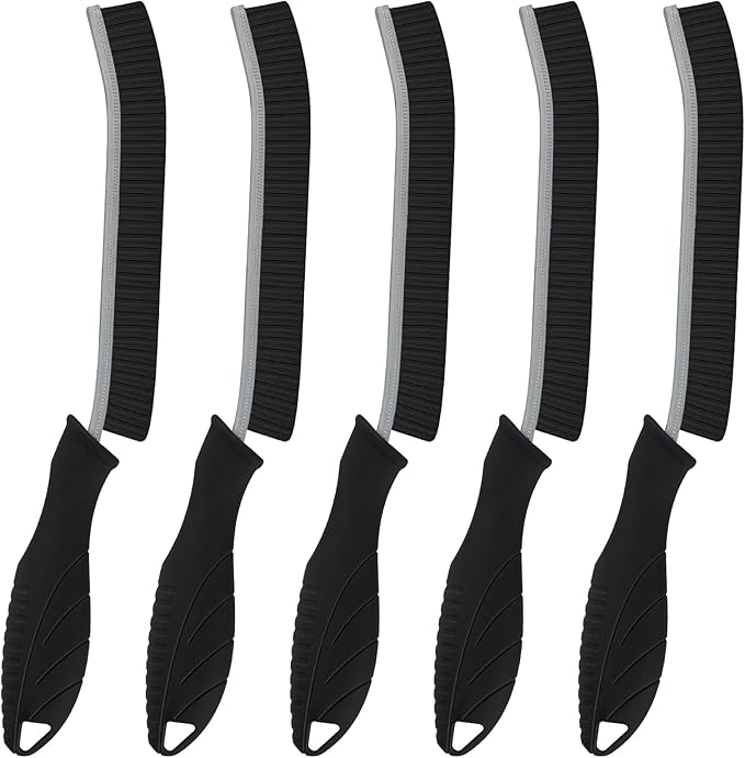 Cleaning Brush, 5 Pcs Hard Bristle Crevice Cleaning Brush, Grout Brush, Scrub Brush for Tile Grout Crevice, Gap Cleaning Tools for Bathroom Kitchen Toilet Window Track (5, Black)