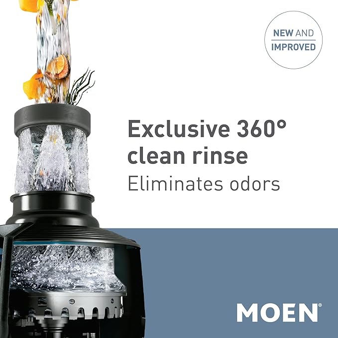 Moen Prep Series PRO 1/2 HP Continuous Feed Compact Garbage Disposal, Power Cord Included, GXP50C (Pack of 2)