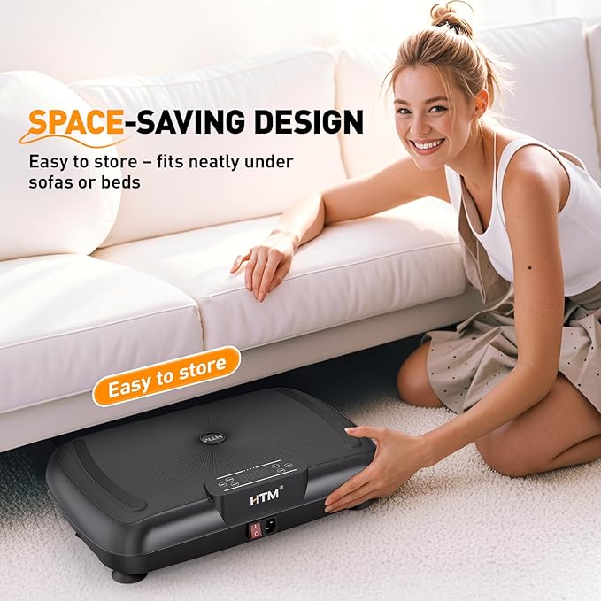 Vibration Plate Exercise Machine - 180 Speeds & 300 lb Capacity, Full Body Workout Vibration Platform with Remote Control for Lymphatic Drainage, Weight Loss & Toning