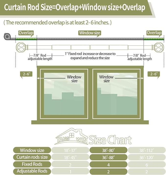 Silver Adjustable Curtain Rods for Windows:36-88 Inch Farmhouse Heavy Duty Curtain Rod for Bedroom Living Room,Boho Decorative Rustic Drapery Rods with Vintage Coastal Finial,Antique Silver