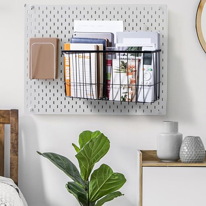 dedoot Magnetic Holder Locker 14.1"x 3.9"x 7" Strong Magnetic Black Mesh Holder Magnetic Basket Organizer Shelf Rack for Whiteboard,Fridge, Sponge, Recipe, Beverage,Refrigerator,Office File Foil